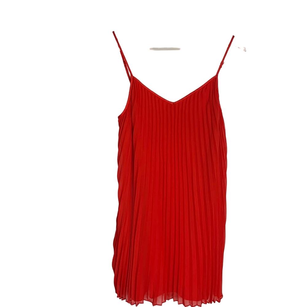 Laundry by design Cherry Red Pleated Swing Shift Slip Dress NEW W-753 Sz 8